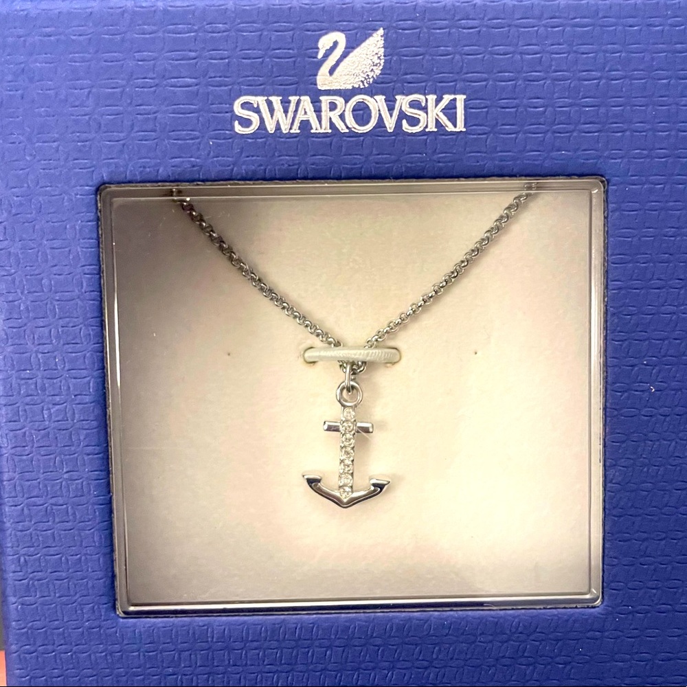 NWB Swarovski Encrusted Anchor Necklace